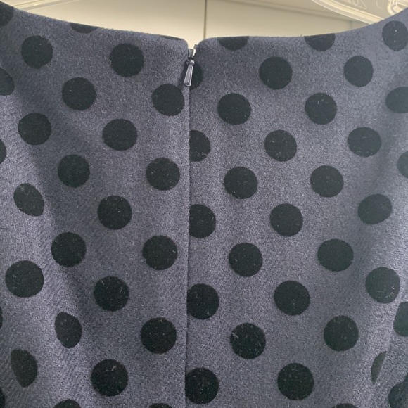 Boden NWOT Navy Wool Velvet Polka Dot Dress size 10R - Picture 10 of 17